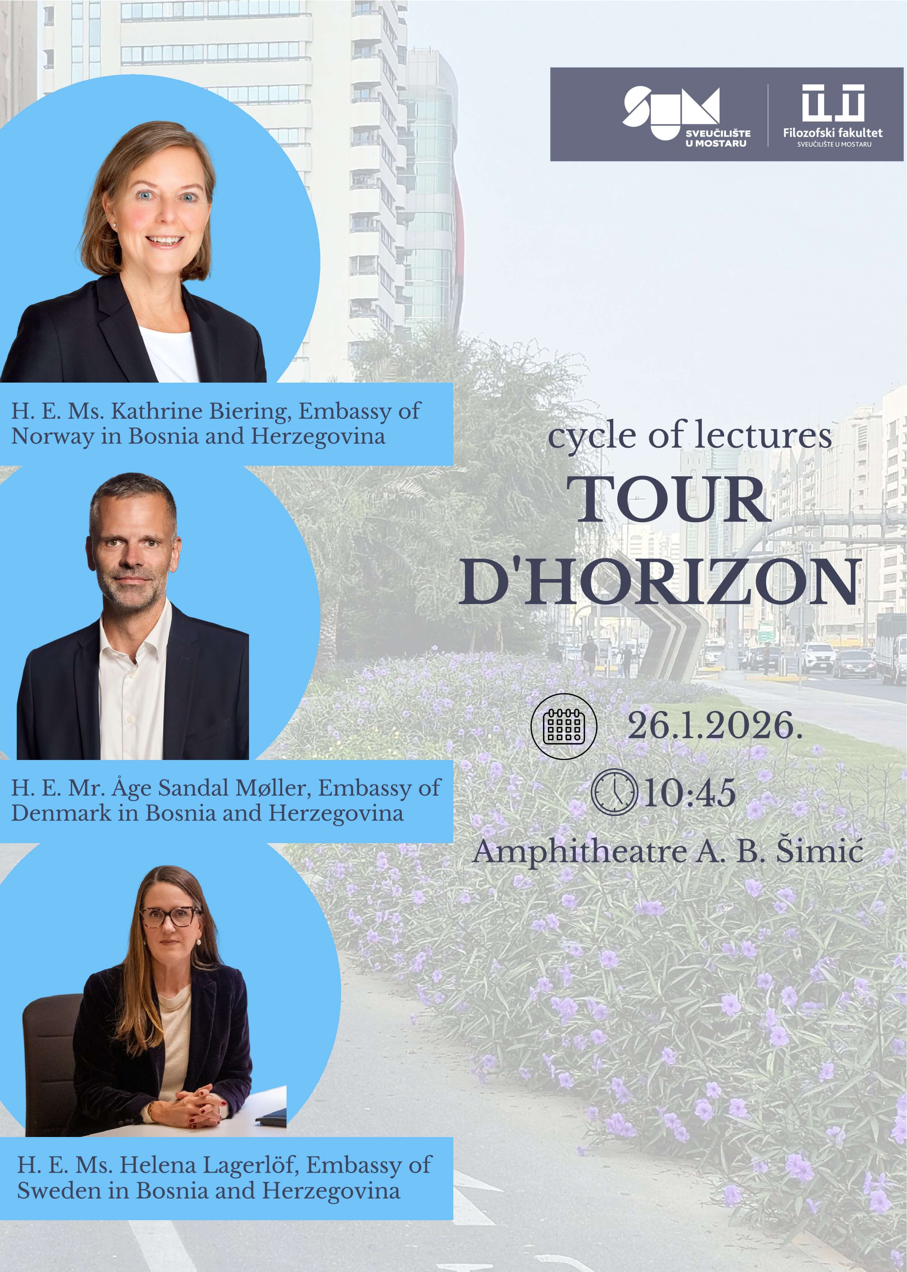 Ciklus predavanja Filozofskog fakulteta TOUR D'HORIZON - švicarski veleposlanik u BiH Gabriele Derighetti