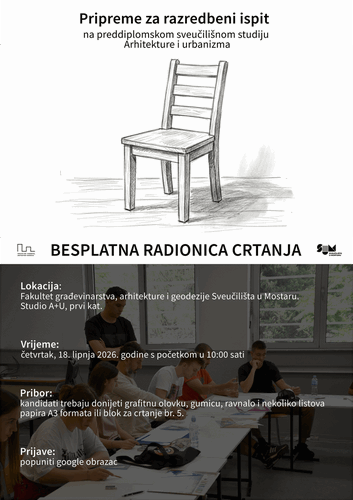 Besplatna radionica crtanja - priprema za razredbeni ispit iz područja likovnih i grafičkih vještina