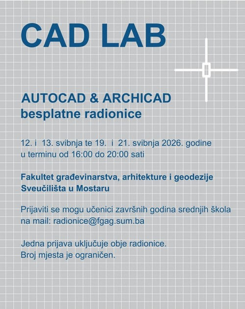 CAD LAB: AUTOCAD & ARCHICAD besplatne radionice